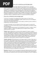 Importancia de La Etica en La Investigacion de Mercados