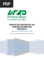 Ensayo de Gestión de Las Comunicaciones Del Proyecto