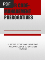 Labor Code - Management Prerogatives