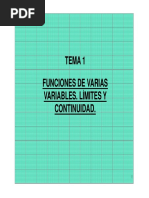 Tema 1 Funciones de Varias Variables. Limites y Continuidad