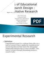 Types of Educational Research Design: Quantitative