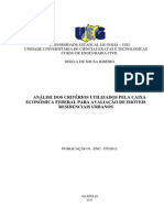 Analise Dos Criterios Utilizados Pela Caixa Economica Federal para Avaliacao de Imoveis Residenciais Urbanos