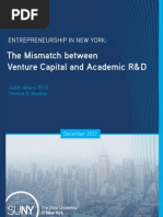 Entrepreneurship in New York: The Mismatch Between Venture Capital and Academic R&D. by Judith Albers, PH.D., and Thomas R. Moebus