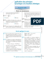 1 - Application Des Principes de La Thermodynamique À La Réaction Chimique