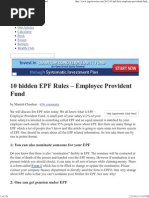 10 Hidden EPF Rules - Employee Provident Fund PDF