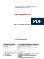 Lecture 4. Pipes Materials and Loads