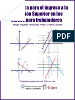 Matemáticas para El Ingreso de Adultos A La Educación Superior