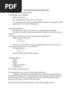 General Instructional Lesson Plan Format