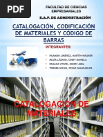 Catalogación, Codificación de Materiales y Código de Barras