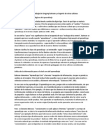 La Epistemología Del Aprendizaje de Gregory Bateson y El Aporte de Otras Culturas