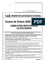 Exame OAB 2008-1 Prova Prático Profissional - Direito Constitucional