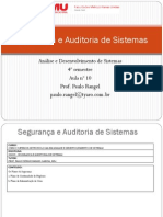 Aula 10 - Segurança e Auditoria de Sistemas - PCN e Adm Crises