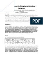 Potentiometric Titration of Cerium Solution