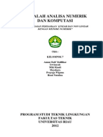 Makalah Analisa Numerik Dan Komputasi Tugas Kelompok