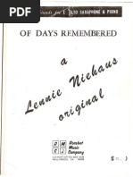 Niehaus of Days Remembered Sax Alto e Piano