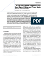 Cavitation Erosion in Hydraulic Turbine Components and Mitigation by Coatings: Current Status and Future Needs