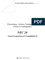 NEC 26 Provisiones Activos Contingentes y Pasivos Contingentes