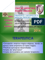 Adauto Quispe G. K Terapeutica y Asclepio Medicina Pretecnica Griega