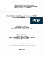 Tensiones Residuales en Alambre de Acero Trefilado