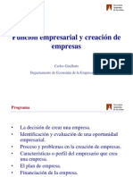 Funcion Empresarial y Creacion de Empresas