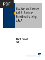 Five Ways To Enhance SAP BI Backend Functionality Using ABAP