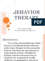 Behavior Therapy: Mr. Jayesh Patidar