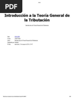 Introduccion A La Teria General de Tributacion