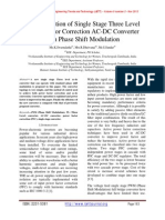 Implementation of Single Stage Three Level Power Factor Correction AC-DC Converter With Phase Shift Modulation