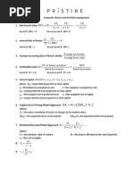 CFA Formula Cheat Sheet