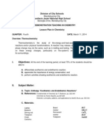 Lesson Plan in Exothermic and Endothermic Reactions