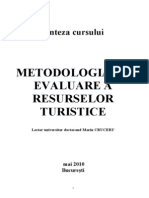 Metodologia de Evaluare A Resurselor Turistice