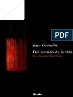 Grondin Jean - Del Sentido de La Vida - Un Ensayo Filosofico