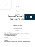 Images Formed by A Converging Lens