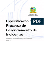 Especificação Do Processo de Gerenciamento de Incidentes - V1.1