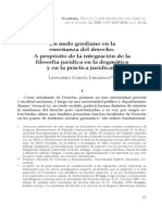 Un Nudo Gordiano en La Ensenanza Del Derecho