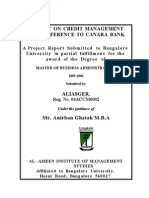 A Study On Credit Management With Reference To Canara Bank