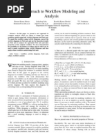 An Approach To Workflow Modeling and Analysis: Abstract - in This Paper We Present A New Approach To