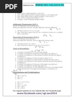 Maths Formulae - SSC CGL