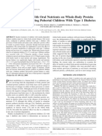 Effect of Insulin With Oral Nutrients On Whole-Body Protein Metabolism in Growing Pubertal Children With Type 1 Diabetes