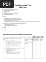 English Annual Plan 2012/2013: Aims, Learning Targets and Objectives