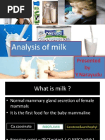 Analysis of Milk: Presented by Y.Narayudu