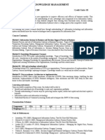 Knowledge Management: Course Code: MMS 209 Credit Units: 03 Course Objective