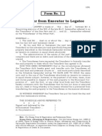 Transfer From Executor To Legatee: Form No. 1