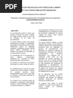 Estabilizacion de Suelos Con Cenizas de Carbon para Su Uso Como Subrasante Mejorada