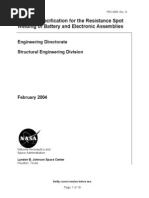 Process Specification For The Resistance Spot Welding of Battery and Electronic Assemblies