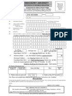 Pondicherry University: Examination Application Form