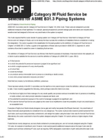 When Should Category M Fluid Service Be Selected For ASME B31