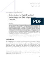 Ivo Fabijanić, Frane Malenica - Abbreviations in English Medical Terminology and Their Adaptation To Croatian