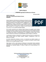 CARTA PÚBLICA - Gobernador Sonora - Martha Solorzano