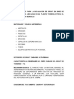 Procedimiento para La Reparacion de Grout en Base de Turbinas 1 y 2